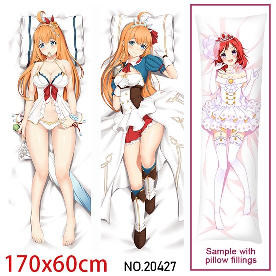 Japan Anime Girl Pecorine Dakimakura Hugging Body Pillow Case Cover