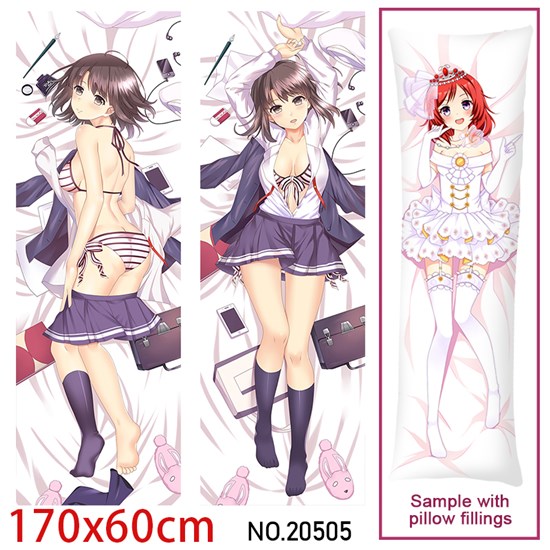 Japan Anime Girl Megumi Kato Dakimakura Hugging Body Pillow Case Cover