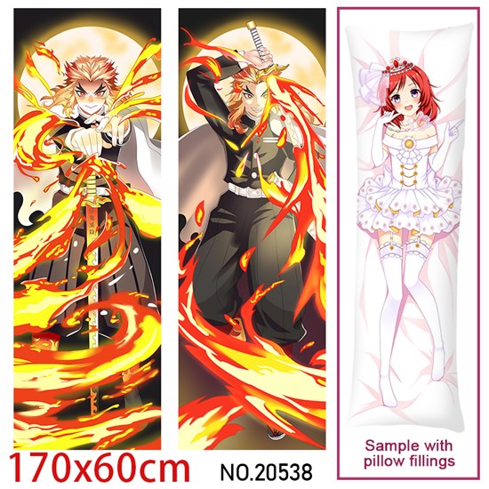 Japan Anime Rengoku Kyoujurou Dakimakura Hugging Body Pillow Case Cover