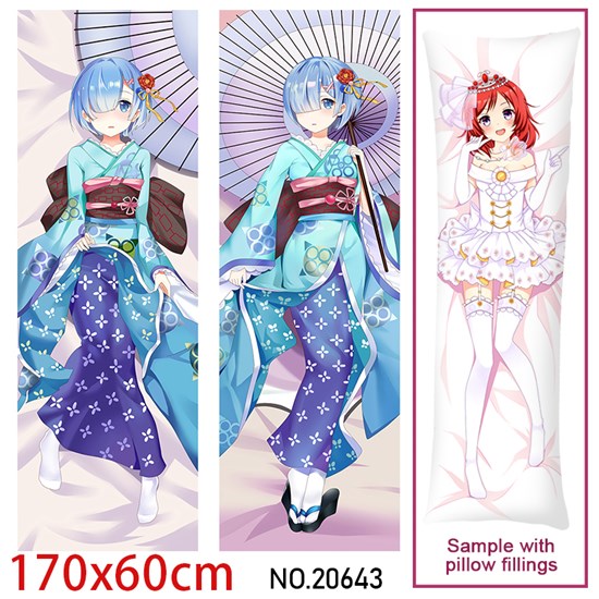 Japan Anime Girl Rem Dakimakura Hugging Body Pillow Case Cover