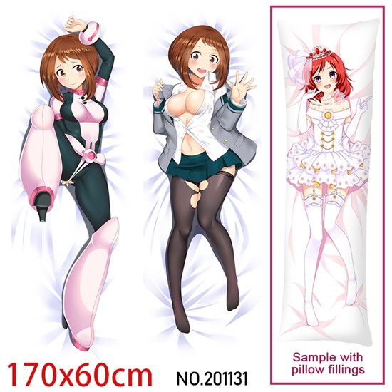 Japan Anime Girl OCHACO URARAKA Dakimakura Hugging Body Pillow Case Cover
