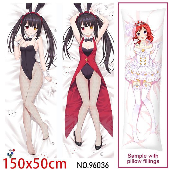 Japan Anime Girl Tokisaki Kurumi Dakimakura Hugging Body Pillow Case Cover