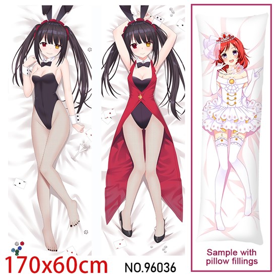 Japan Anime Girl Tokisaki Kurumi Dakimakura Hugging Body Pillow Case Cover
