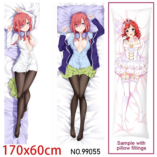 Japan Anime Girl Nakano Miku Dakimakura Hugging Body Pillow Case Cover