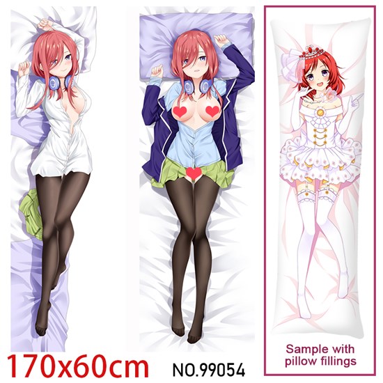 Japan Anime Girl Nakano Miku Dakimakura Hugging Body Pillow Case Cover