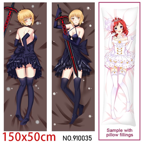 Anime Girl Saber Dakimakura Hugging Body Pillow Case Cover