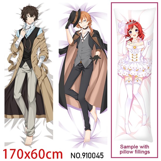 Anime Dazai Osamu Nakahara Chuuya Dakimakura Hugging Body Pillow Case Cover