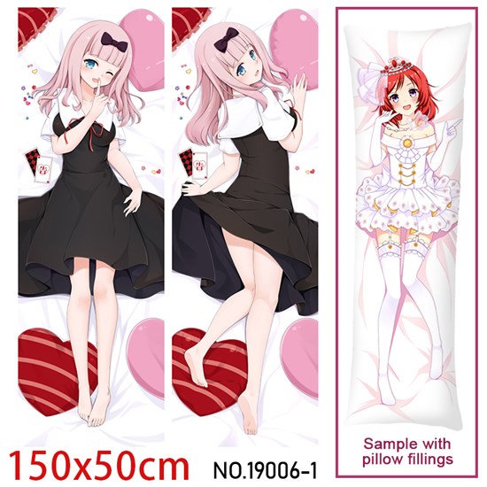 Japan Anime Girl Fujiwara Chika Dakimakura Hugging Body Pillow Case Cover