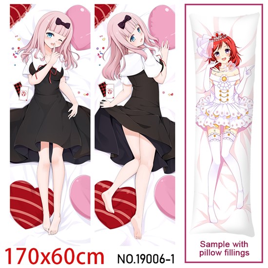 Japan Anime Girl Fujiwara Chika Dakimakura Hugging Body Pillow Case Cover