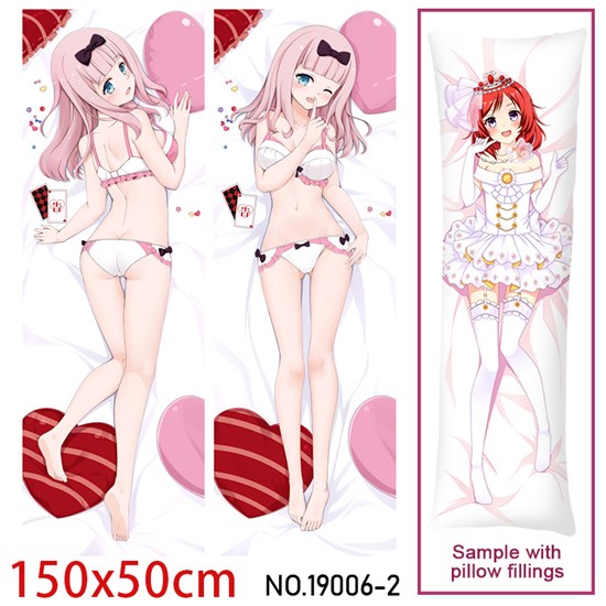 Japan Anime Girl Fujiwara Chika Dakimakura Hugging Body Pillow Case Cover