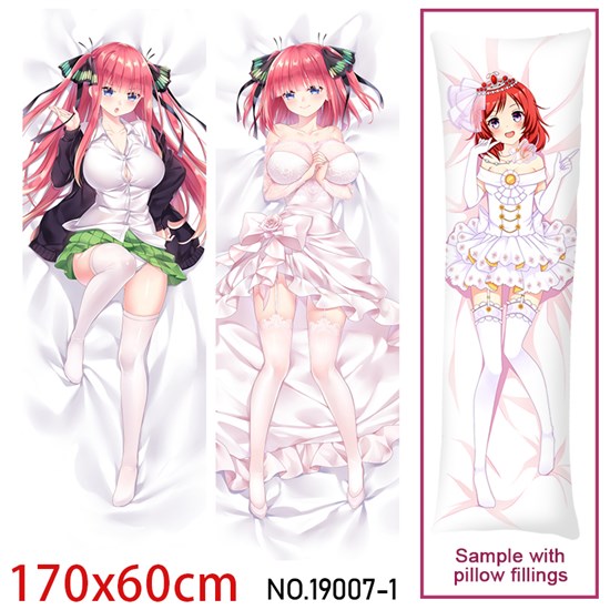 Japan Anime Girl Nakano Nino Dakimakura Hugging Body Pillow Case Cover