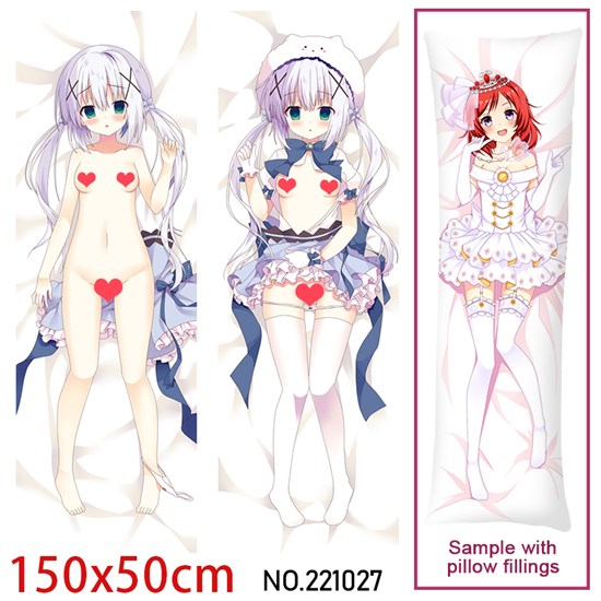 Anime Game Girl Kafuu Chino Hugging Body Pillow Case Cover