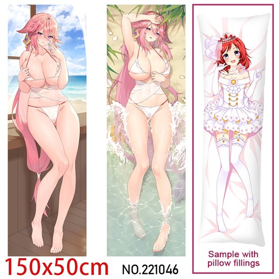 Anime Yae Miko Dakimakura Hugging Body Pillow Case Cover