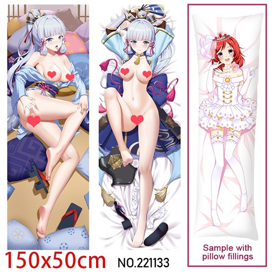 Anime Girl Kamisato Ayaka Dakimakura Hugging Body Pillow Case Cover