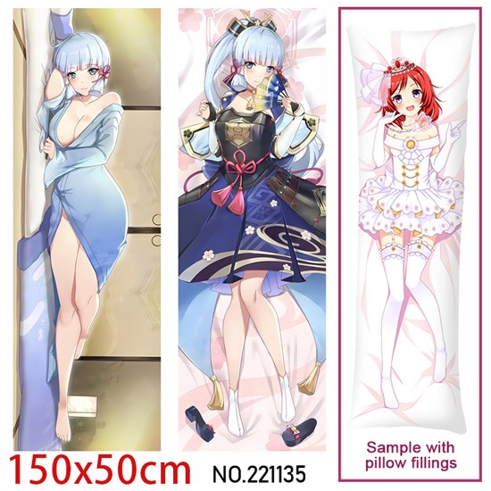 Anime Girl Kamisato Ayaka Dakimakura Hugging Body Pillow Case Cover