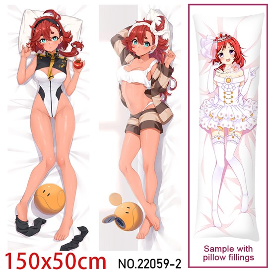 Anime Girl Suletta Mercury Dakimakura Hugging Body Pillow Case Cover