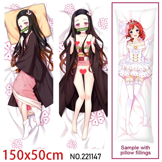 Anime Girl Kamado Nezuko Dakimakura Hugging Body Pillow Case Cover