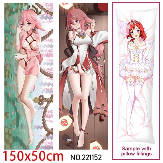 Anime Girl Yae Miko Dakimakura Hugging Body Pillow Case Cover