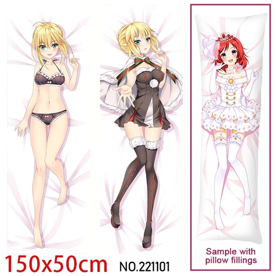 Anime Girl Saber Dakimakura Hugging Body Pillow Case Cover