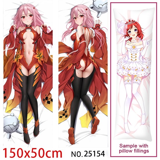 Anime Girl Yuzuriha Inori Dakimakura Hugging Body Pillow Case Cover