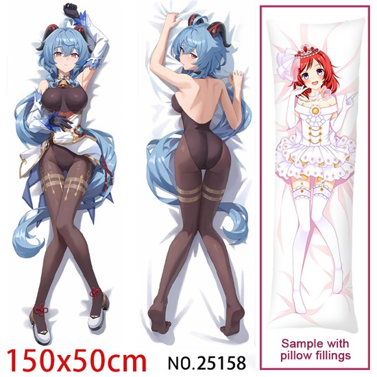 Anime Girl Ganyu Dakimakura Hugging Body Pillow Case Cover