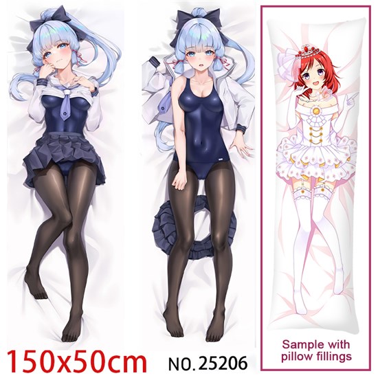 Anime Girl Kamisato Ayaka Dakimakura Hugging Body Pillow Case Cover