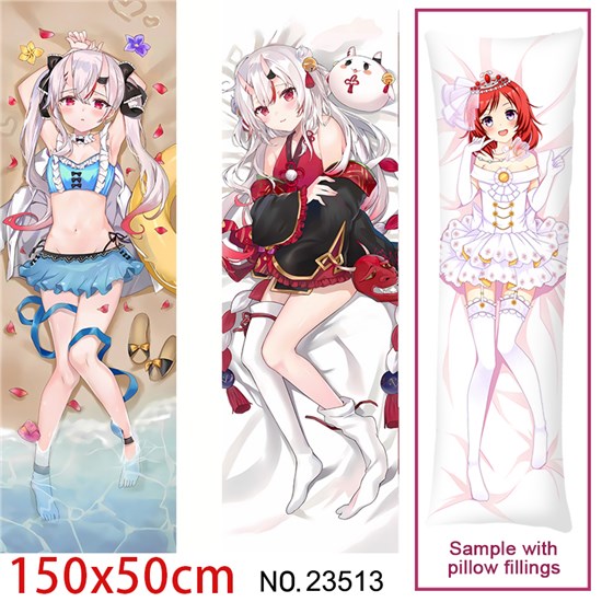 Anime Girl Nakiri Ayame Dakimakura Hugging Body Pillow Case Cover