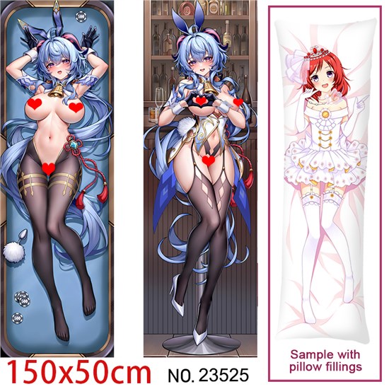 Anime Girl Ganyu Dakimakura Hugging Body Pillow Case Cover