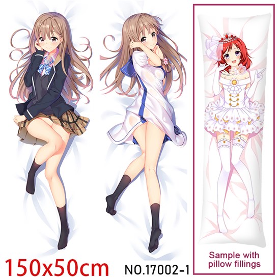 Anime Girl Fujinomiya Neko Dakimakura Hugging Body Pillow Case Cover