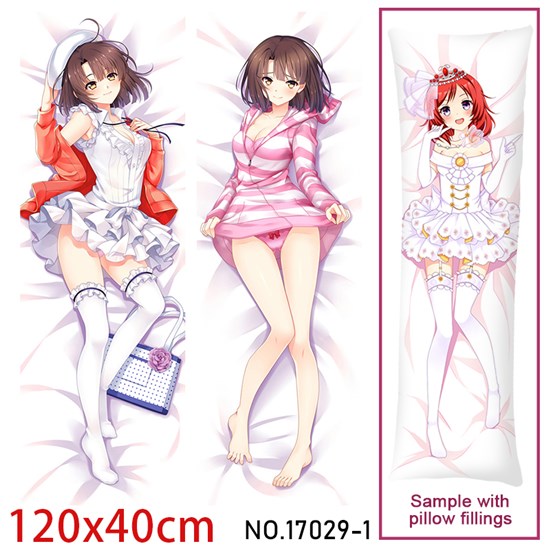 Anime Girl Megumi Kato Dakimakura Hugging Body Pillow Case Cover