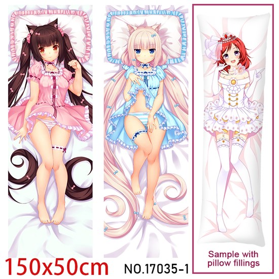 Anime Girl Chocola Vanilla Dakimakura Hugging Body Pillow Case Cover