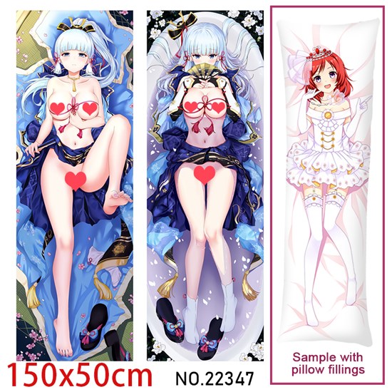 Anime Girl Kamisato Ayaka Dakimakura Hugging Body Pillow Case Cover