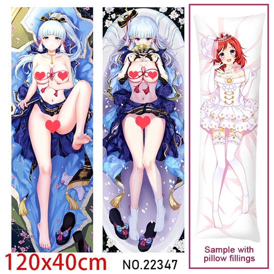Anime Girl Kamisato Ayaka Dakimakura Hugging Body Pillow Case Cover