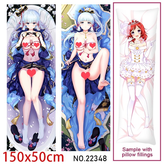 Anime Girl Kamisato Ayaka Dakimakura Hugging Body Pillow Case Cover