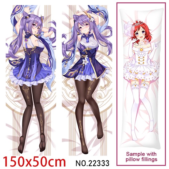 Anime Girl Keqing Dakimakura Hugging Body Pillow Case Cover