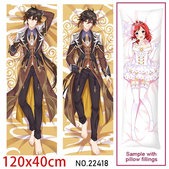 Anime Zhongli Dakimakura Hugging Body Pillow Case Cover