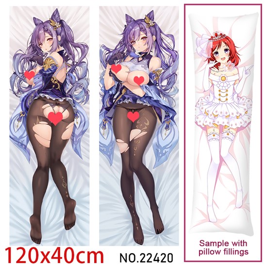 Anime Girl Keqing Dakimakura Hugging Body Pillow Case Cover