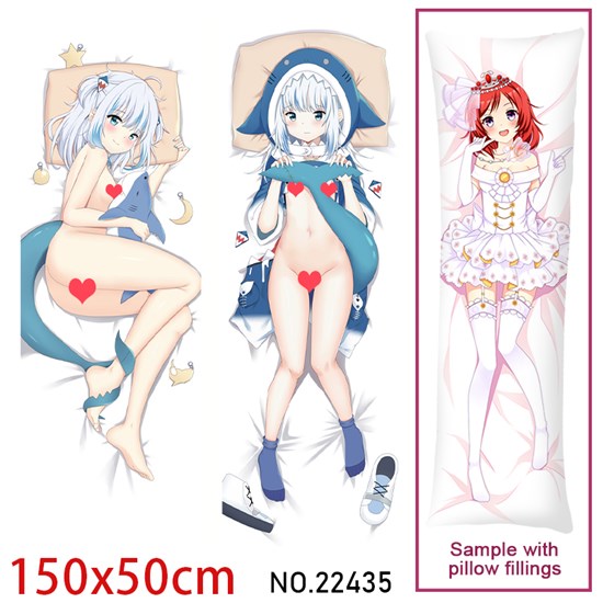 Anime Girl Gawr Gura Dakimakura Hugging Body Pillow Case Cover