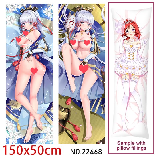 Anime Girl Kamisato Ayaka Dakimakura Hugging Body Pillow Case Cover