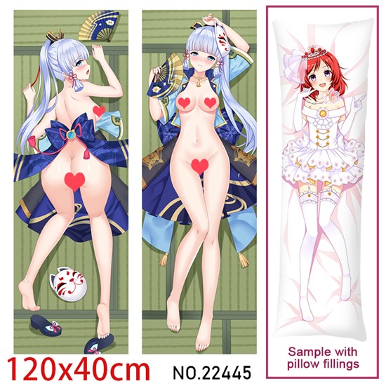 Anime Girl Kamisato Ayaka Dakimakura Hugging Body Pillow Case Cover