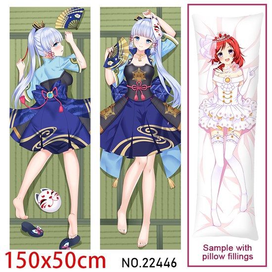 Anime Girl Kamisato Ayaka Dakimakura Hugging Body Pillow Case Cover