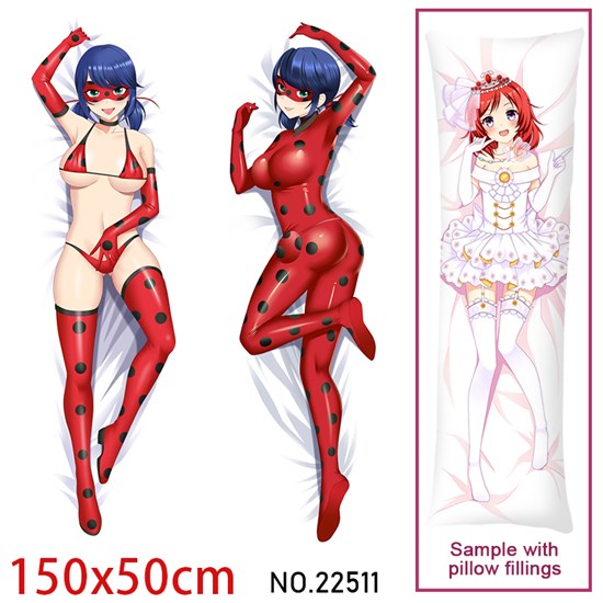 Anime Girl Marinette Dupain-Cheng Ladybug Dakimakura Hugging Body Pillow Case Cover
