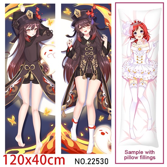 Anime Girl Hu Tao Dakimakura Hugging Body Pillow Case Cover