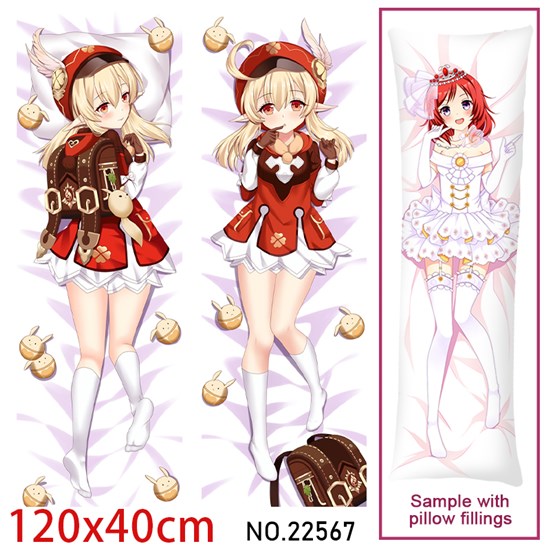 Anime Girl Klee Dakimakura Hugging Body Pillow Case Cover
