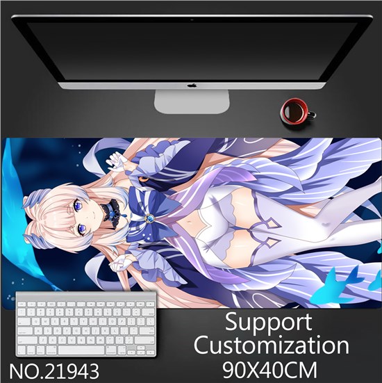 Anime Girl Sangonomiya Kokomi Extended Gaming Mouse Pad Large Keyboard Mouse Mat Desk Pad