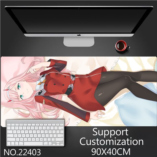Anime Girl Zero Two Extended Gaming Mouse Pad Large Keyboard Mouse Mat Desk Pad