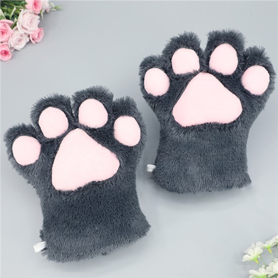 Anime Bear Paw Cat Paw Claw Gloves Animal Full Fingers Bear Claws Mittens Winter Plush Glove Halloween Cosplay