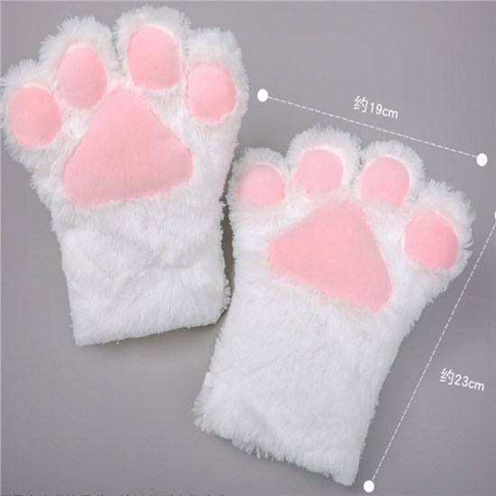 Anime Bear Paw Cat Paw Claw Gloves Animal Full Fingers Bear Claws Mittens Winter Plush Glove Halloween Cosplay