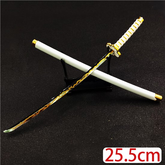 Japan Anime Agatsuma Zenitsu Alloy Samurai Sword Weapon Metal Model