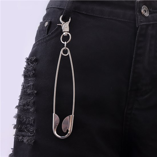 Large Safety Pin Shape Alloy Keychain